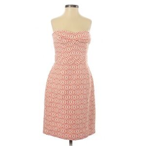 Trina Turk Orange Geometric Strapless Dress